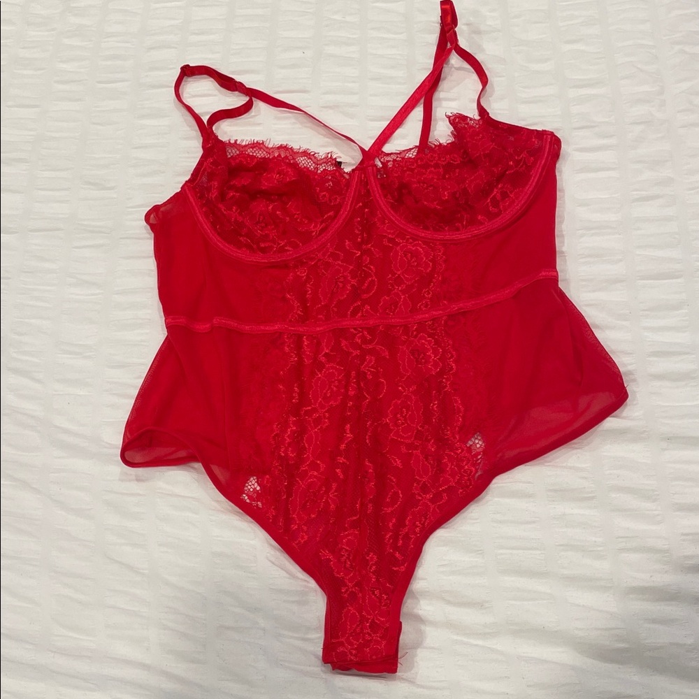 Fashion Nova Scarlet Sexy Lace Thong Teddy
